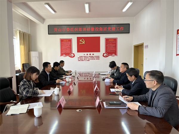 11月24日，黃山市委組織部部長(zhǎng)程峰率隊(duì)調(diào)研黃山徽投集團(tuán)黨建工作，洪董作匯報(bào).jpg